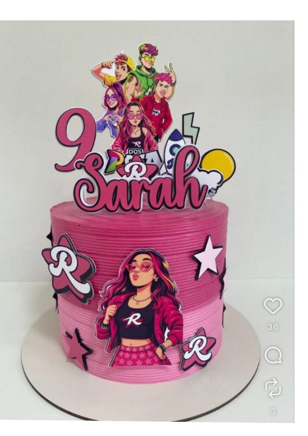 Arquivo de Corte Topo de Bolo Emilly Vick dos Rosa
