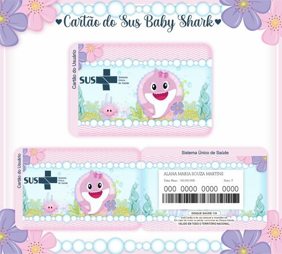 Cartão SUS Baby Shark Menina