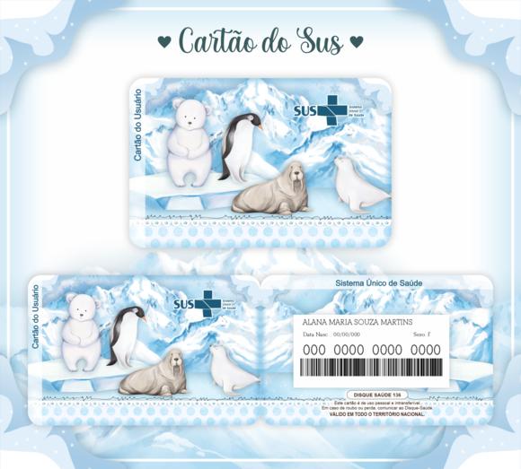 Cartão SUS Bichinhos no Gelo
