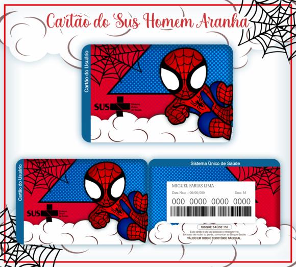 Cartão SUS Homem Aranha