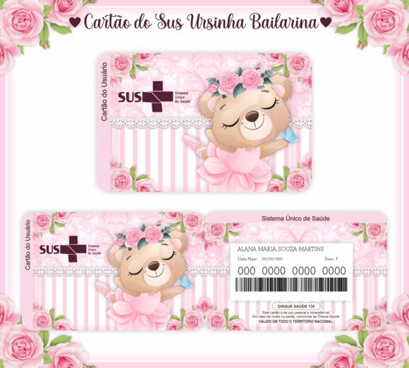 Cartão SUS Ursinha Bailarina