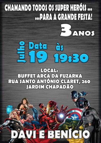 Convite Digital Avengers