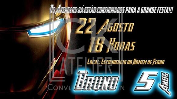 Convite Digital Avengers - Homem de Ferro
