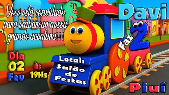 Convite Digital Bob o trem