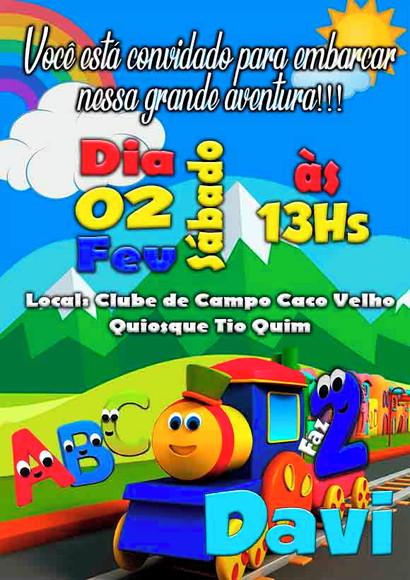 Convite Digital Bob o trem