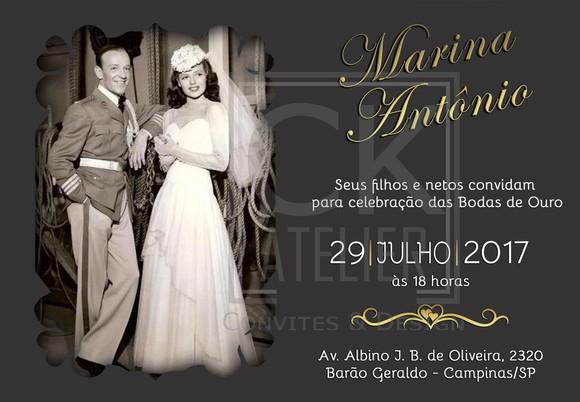 Convite Digital bodas de ouro