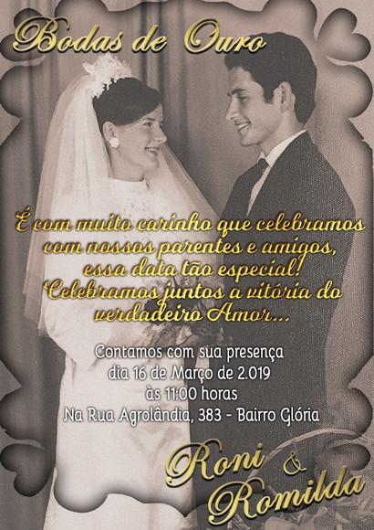 Convite Digital Bodas de Ouro