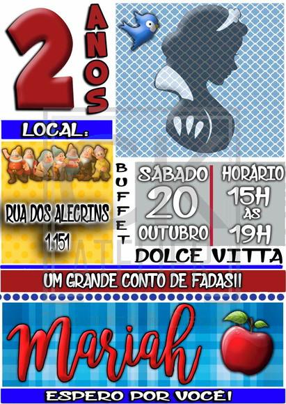 Convite Digital Branca de Neve