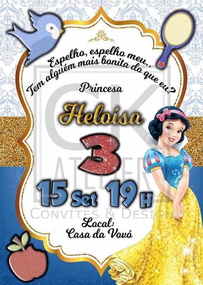 Convite Digital Branca de Neve