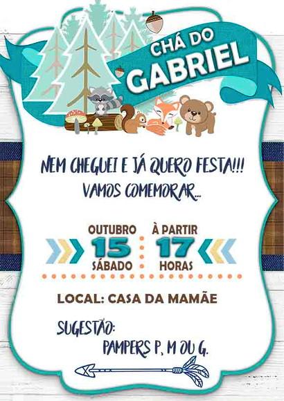 Convite Digital Chá de Bebê Animais Cute