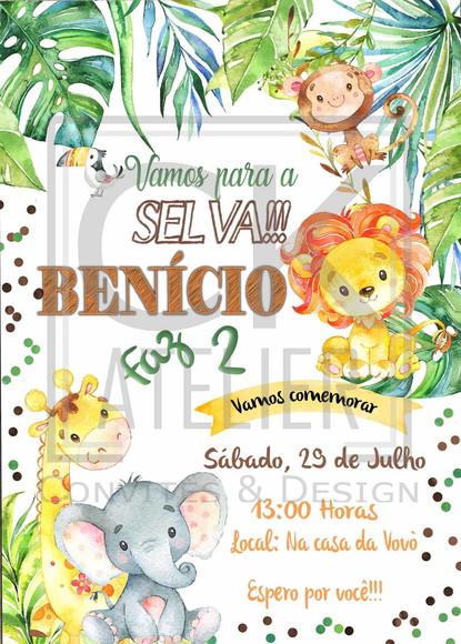 Convite Digital Chá de Bebê Animais Cute