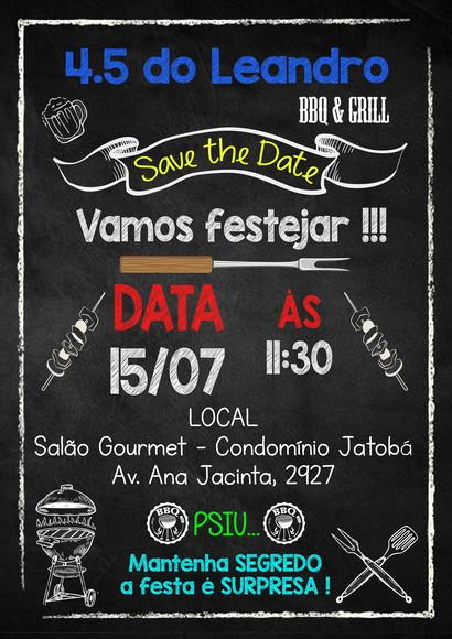 Convite Digital Chalkboard Churrasco