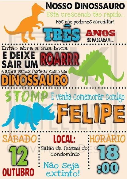 Convite Digital Dinossauro