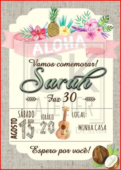 Convite Digital Havaiano Aloha