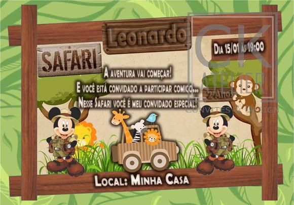 Convite Digital Mickey Safari