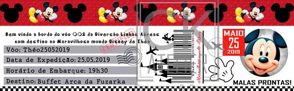 Convite Digital Mickey Ticket