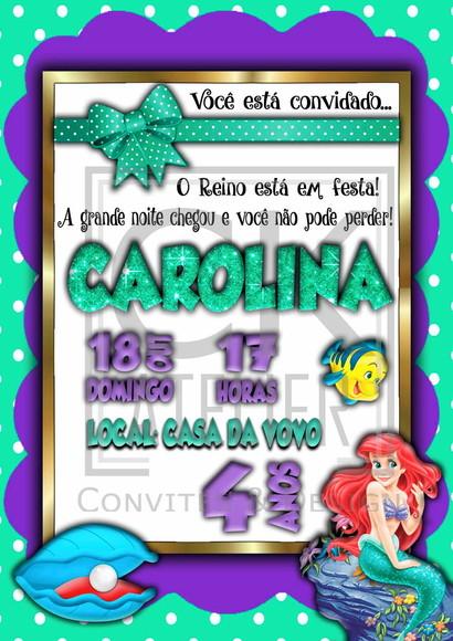 Convite Digital Pequena Sereia