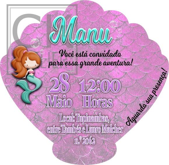 Convite Digital Pequena Sereia