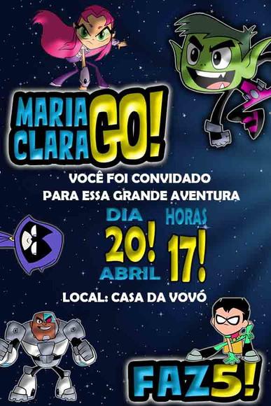 Convite Digital Teen Titans