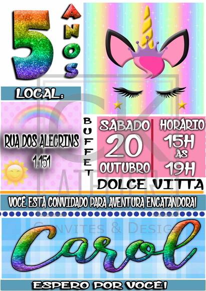 Convite Digital Unicórnio