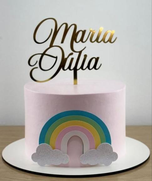 Topo de Bolo Arco Iris