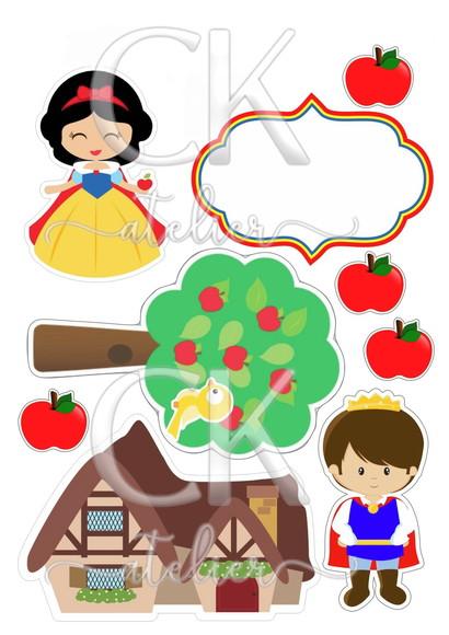 Topo de Bolo Branca de neve