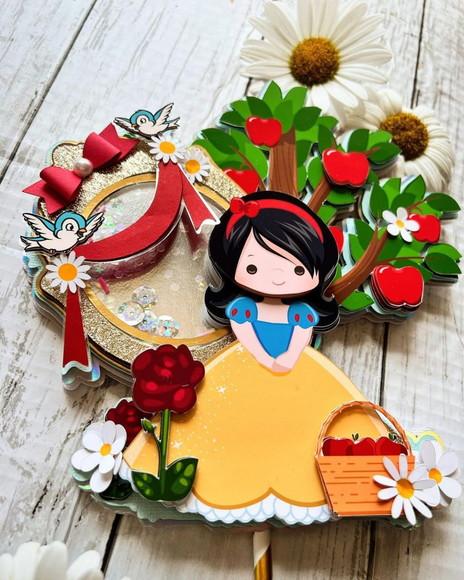 Topo de Bolo Branca de Neve