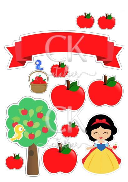 Topo de Bolo Branca de Neve