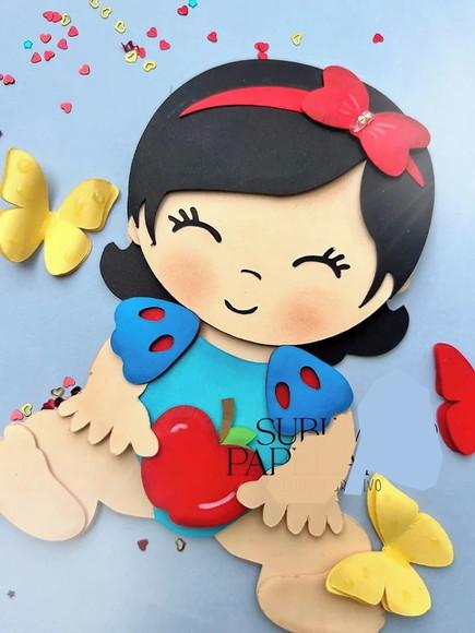 Topo de Bolo Branca de Neve
