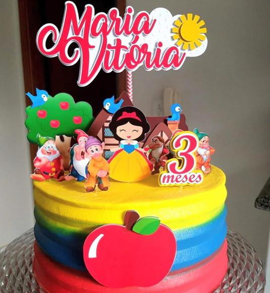 Topo de Bolo Branca de Neve