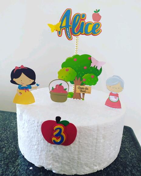 Topo de Bolo Branca de Neve