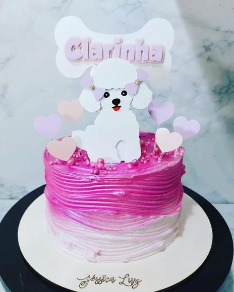 Topo de Bolo Cachorrinho (poodle)