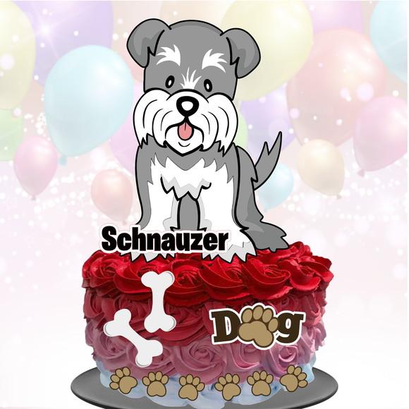 Topo de Bolo Cachorrinho (Schnauzer)