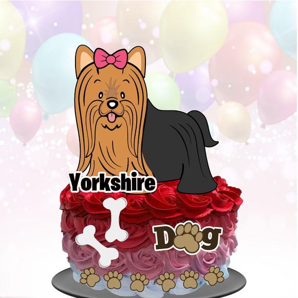 Topo de Bolo Cachorrinho (Yorkshire)