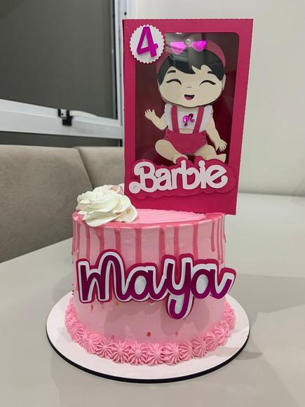 Topo de Bolo Caixa de Boneca Barbie