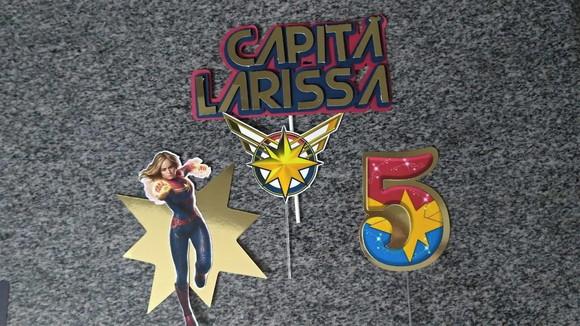 Topo de Bolo Capitã Marvel