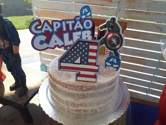 Topo de Bolo Capitão América
