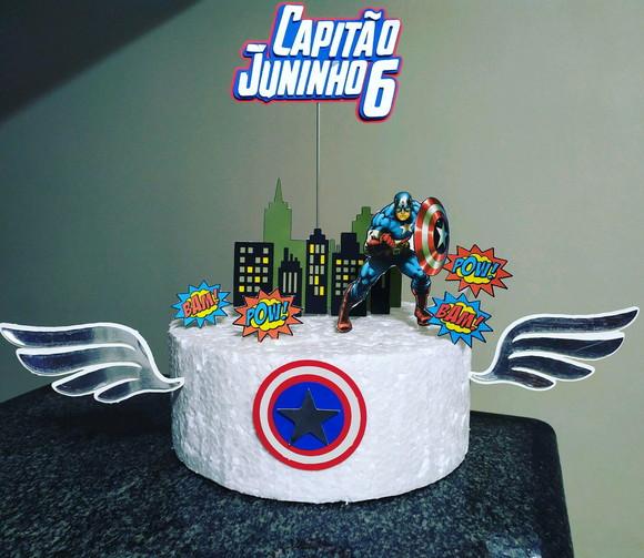 Topo de Bolo Capitão América