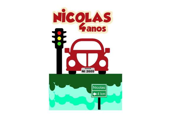 Topo de Bolo Carros (carro fusca)