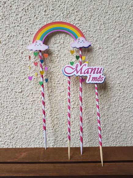 Topo de Bolo Chuva de Amor