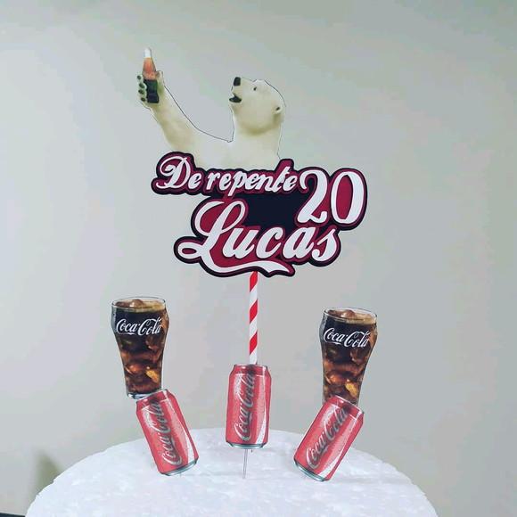 Topo de Bolo Coca cola