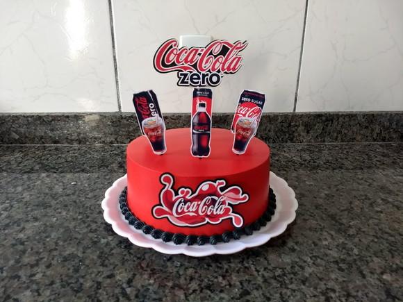 Topo de Bolo Coca cola