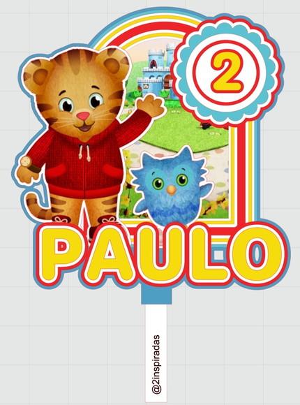 Topo de Bolo Daniel o Tigre