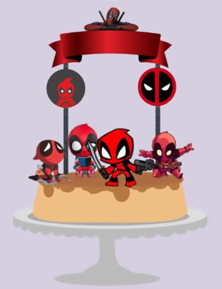 Topo de Bolo DeadPool