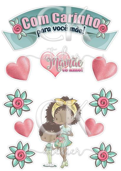 Topo de Bolo Dia das mães