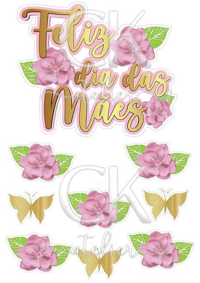 Topo de Bolo Dia das mães