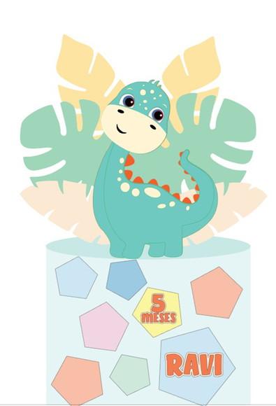Topo de Bolo Dino Cute