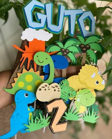 Topo De Bolo Dino Cute