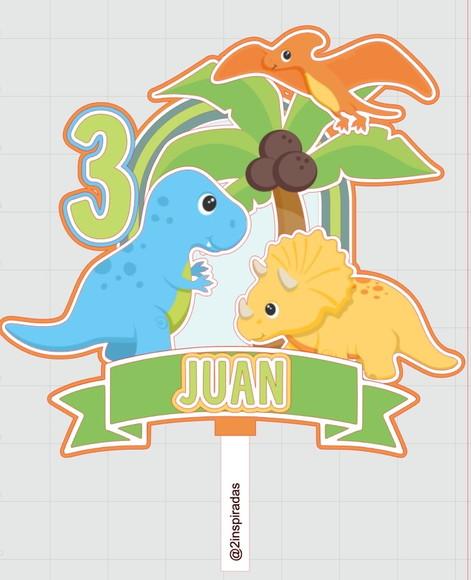 Topo de Bolo Dinossauro