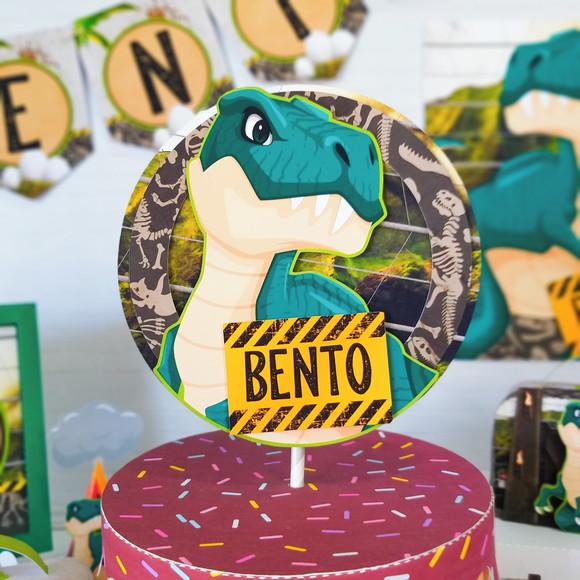 Topo de Bolo Dinossauro